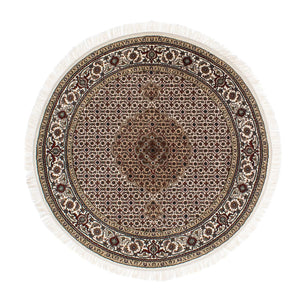 Persisk tæppe - Tabriz rundt  - 148 x 147 cm - flerfarvet
