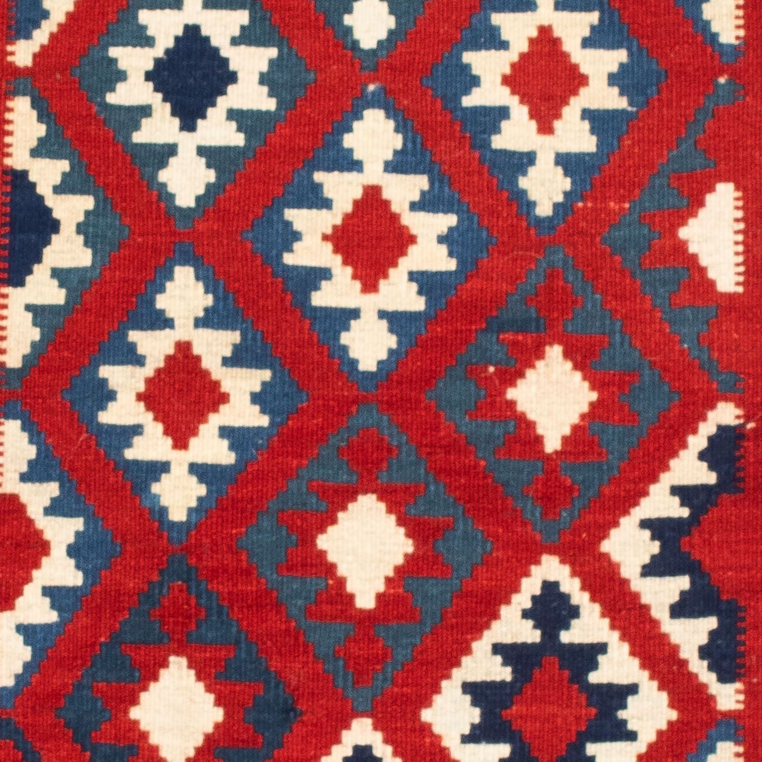 Kelim-tæppe - orientalsk firkantet  - 104 x 103 cm - mørkerød