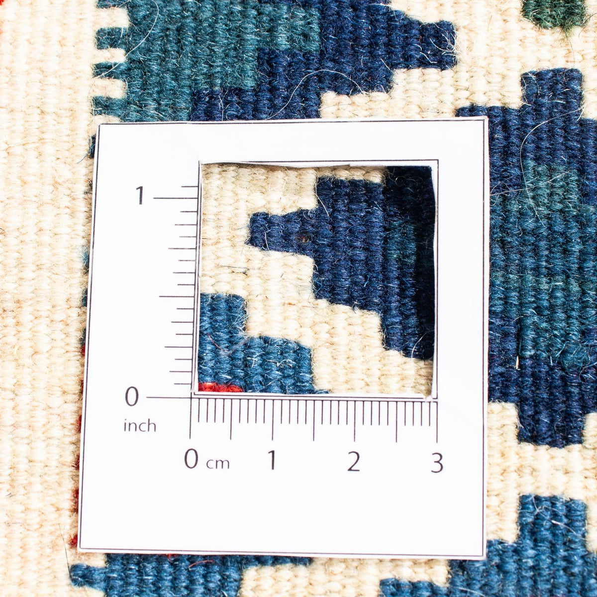 Kelim-tæppe - orientalsk firkantet  - 104 x 103 cm - mørkerød