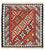 Kelim-tæppe - orientalsk firkantet  - 105 x 101 cm - rød