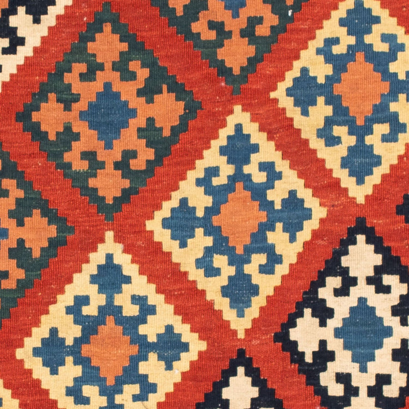 Kelim-tæppe - orientalsk firkantet  - 105 x 101 cm - rød