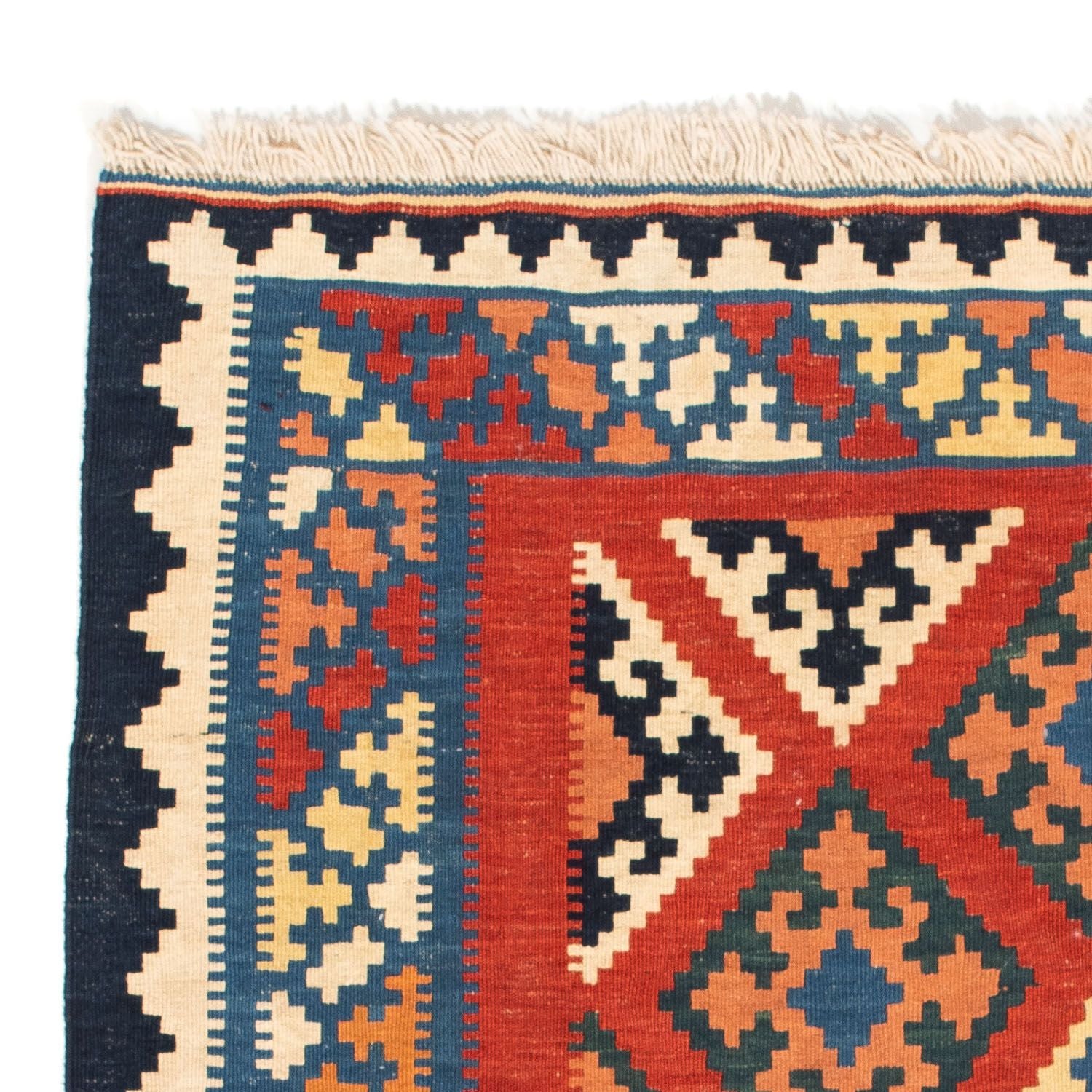 Kelim-tæppe - orientalsk firkantet  - 105 x 101 cm - rød