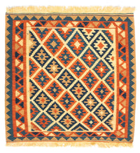 Kelim-tæppe - orientalsk firkantet  - 100 x 100 cm - beige