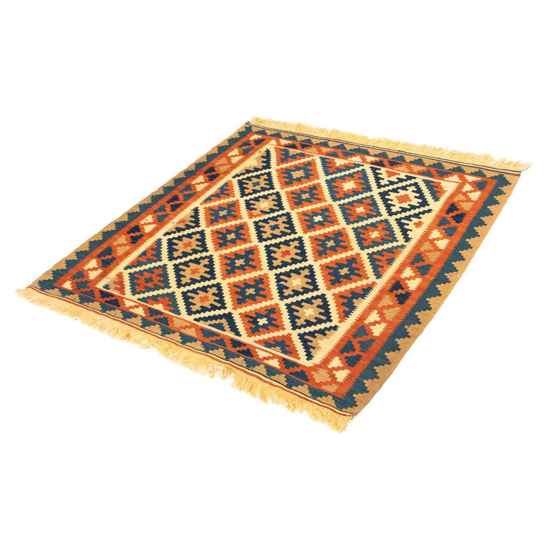Kelim-tæppe - orientalsk firkantet  - 100 x 100 cm - beige