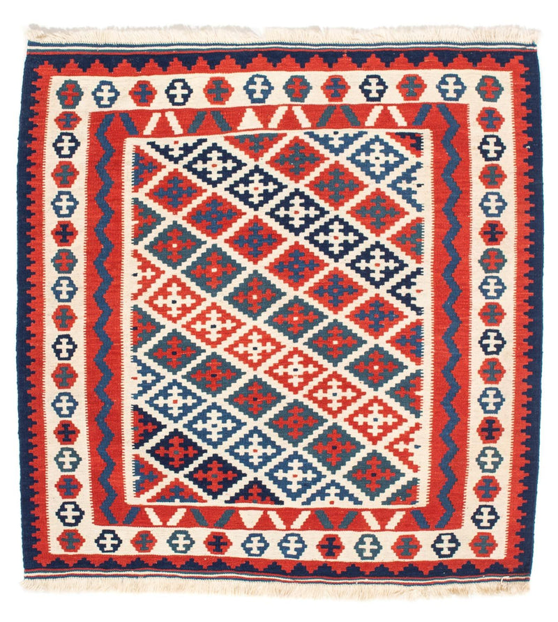 Kelim-tæppe - orientalsk firkantet  - 104 x 100 cm - flerfarvet