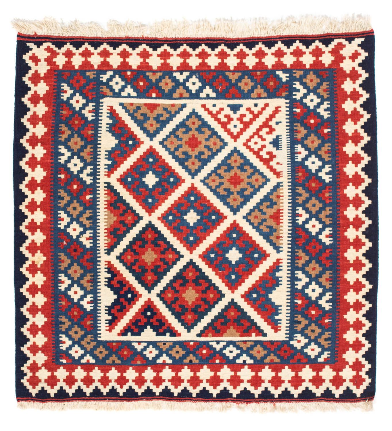 Kelim-tæppe - orientalsk firkantet  - 103 x 100 cm - flerfarvet