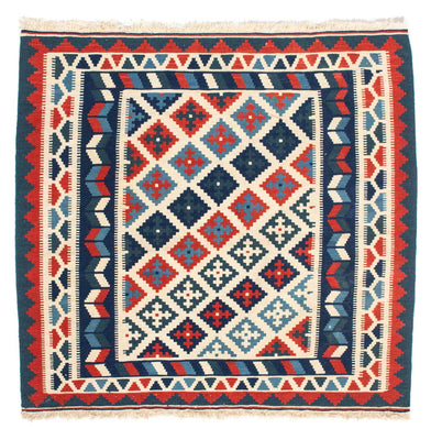 Kelim-tæppe - orientalsk firkantet  - 100 x 100 cm - beige
