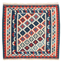 Kelim-tæppe - orientalsk firkantet  - 100 x 100 cm - beige