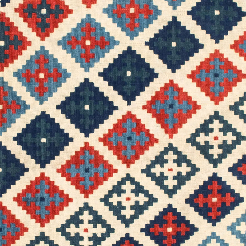 Kelim-tæppe - orientalsk firkantet  - 100 x 100 cm - beige