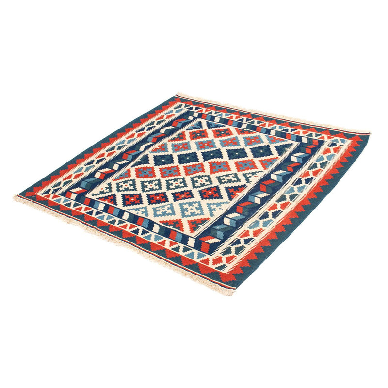 Kelim-tæppe - orientalsk firkantet  - 100 x 100 cm - beige