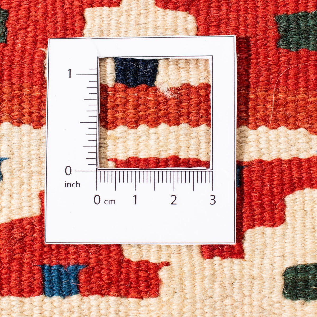 Kelim-tæppe - orientalsk firkantet  - 106 x 104 cm - rød