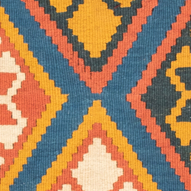 Kelim-tæppe - orientalsk firkantet  - 103 x 100 cm - blå