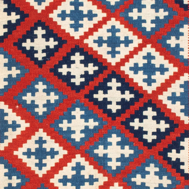 Kelim-tæppe - orientalsk firkantet  - 103 x 100 cm - mørkeblå