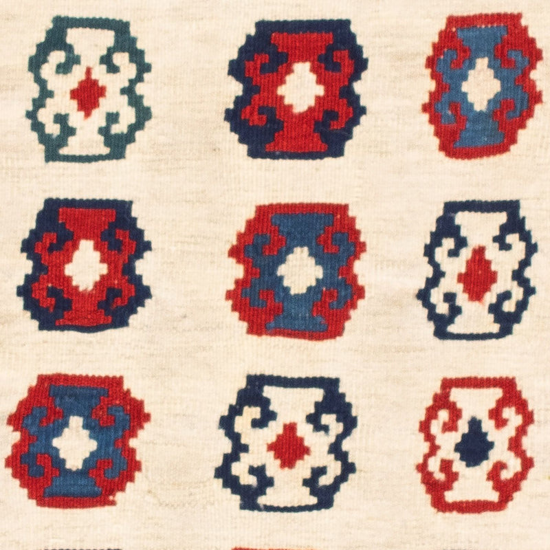 Kelim-tæppe - orientalsk firkantet  - 100 x 100 cm - beige