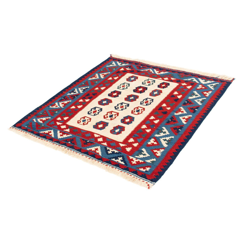 Kelim-tæppe - orientalsk firkantet  - 100 x 100 cm - beige