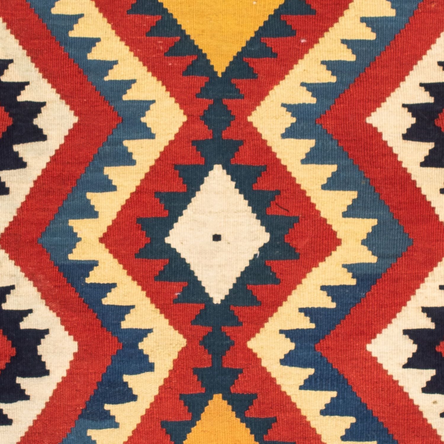 Kelim-tæppe - orientalsk firkantet  - 100 x 97 cm - rød