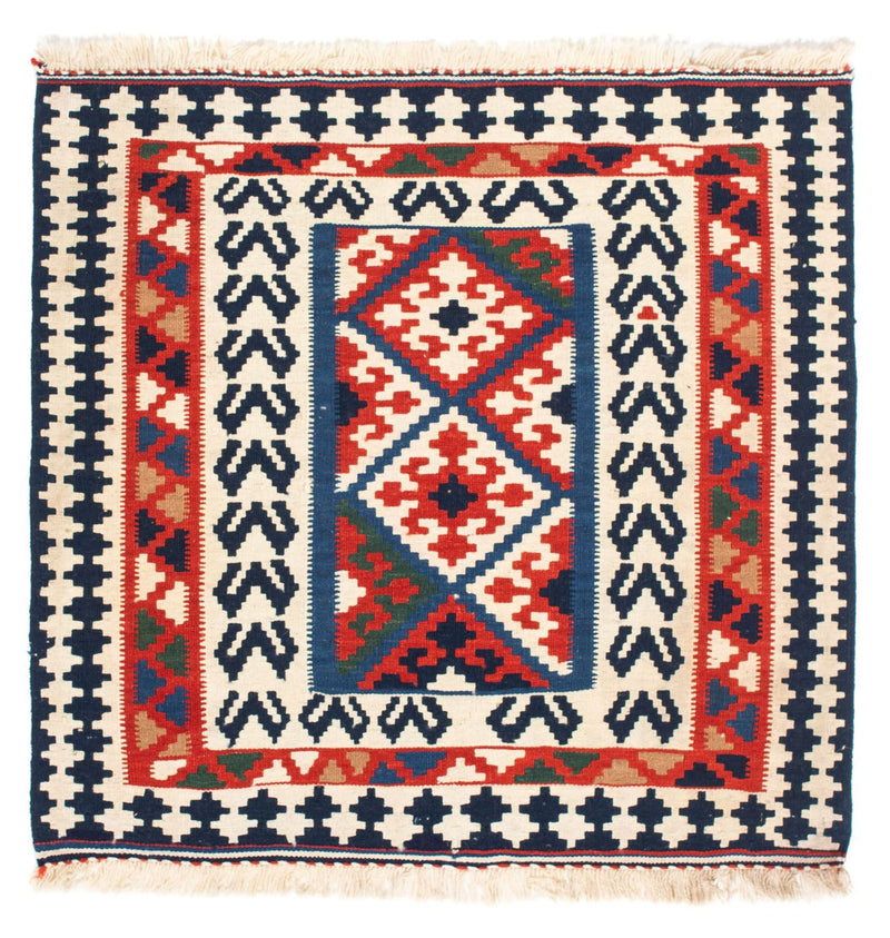 Kelim-tæppe - orientalsk firkantet  - 102 x 96 cm - flerfarvet
