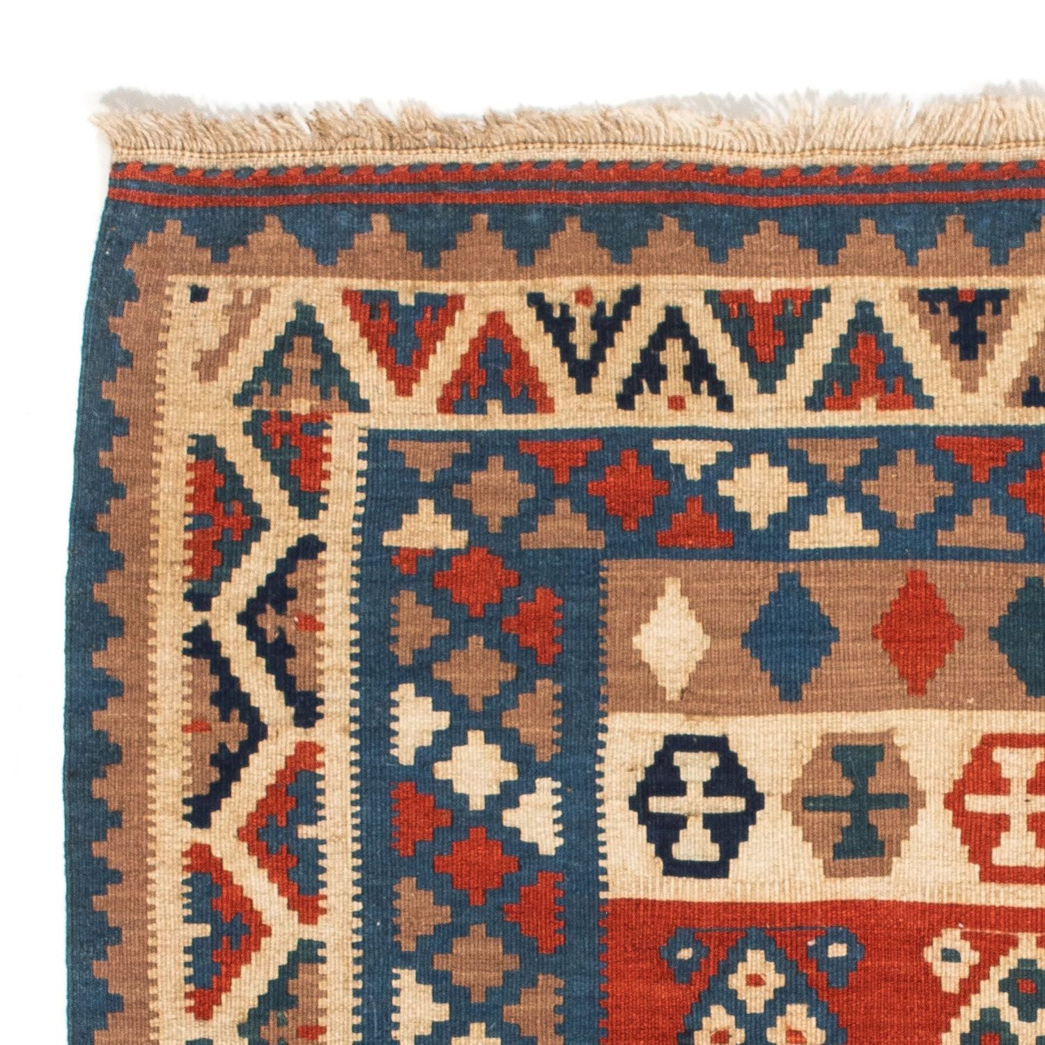 Kelim-tæppe - orientalsk firkantet  - 102 x 100 cm - blå