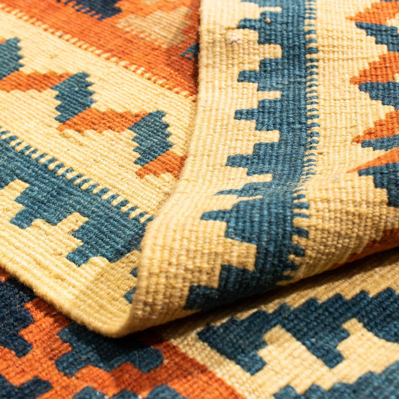 Kelim-tæppe - orientalsk firkantet  - 103 x 100 cm - beige