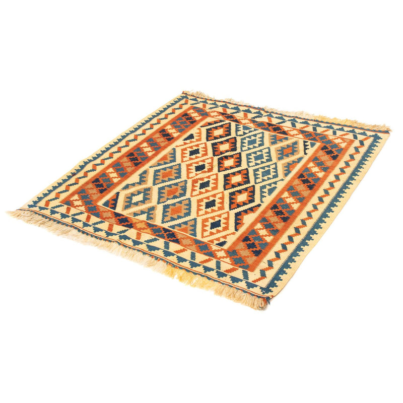 Kelim-tæppe - orientalsk firkantet  - 103 x 100 cm - beige
