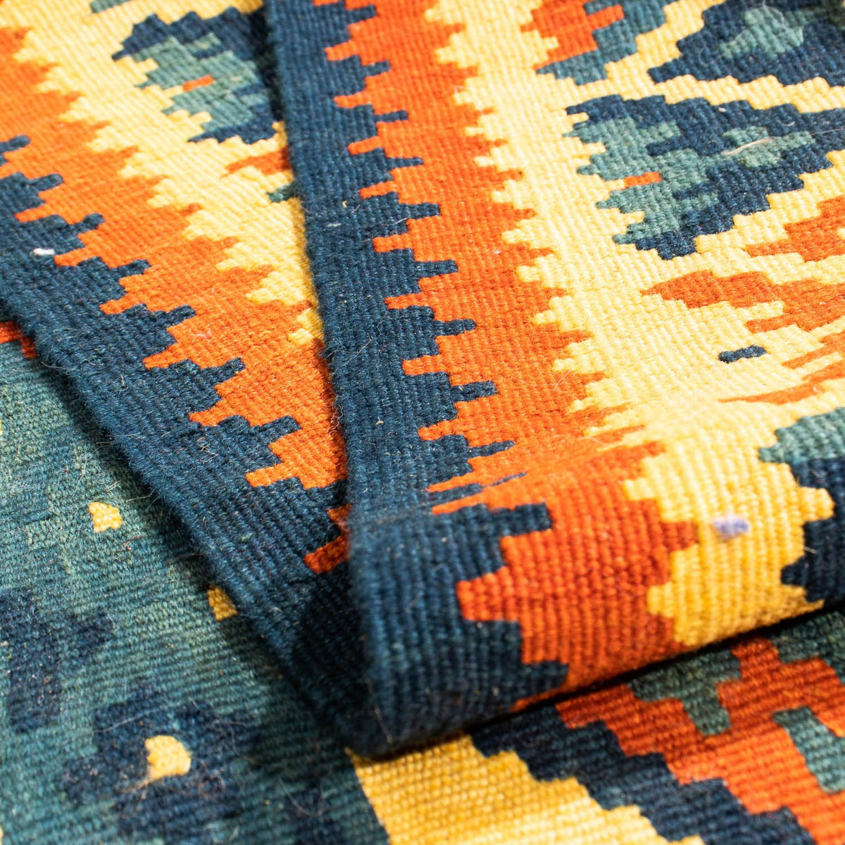 Kelim-tæppe - orientalsk firkantet  - 102 x 101 cm - flerfarvet