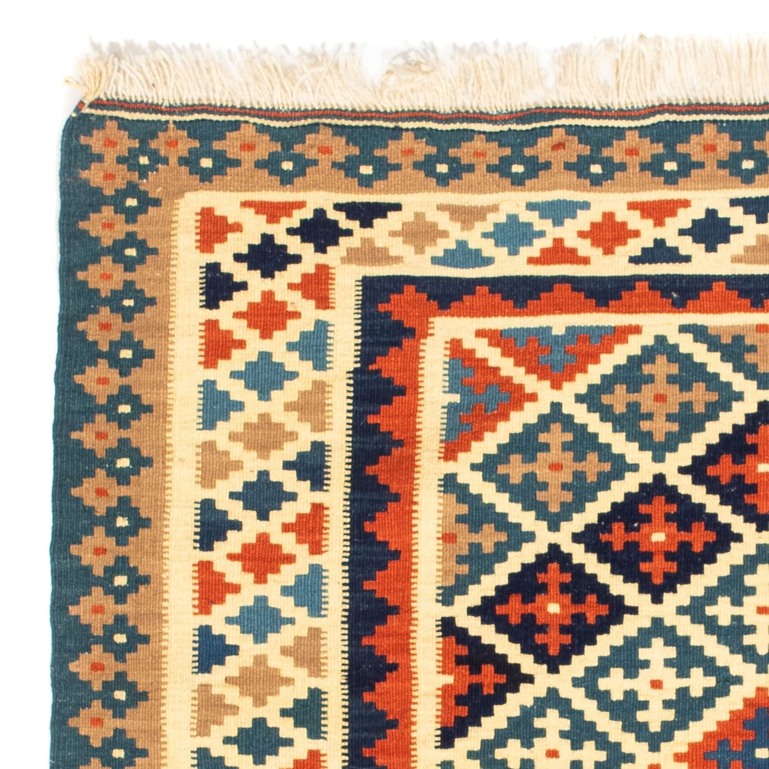Kelim-tæppe - orientalsk firkantet  - 107 x 101 cm - beige