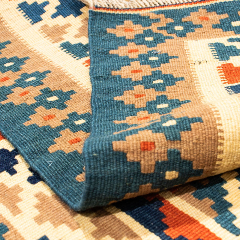 Kelim-tæppe - orientalsk firkantet  - 107 x 101 cm - beige