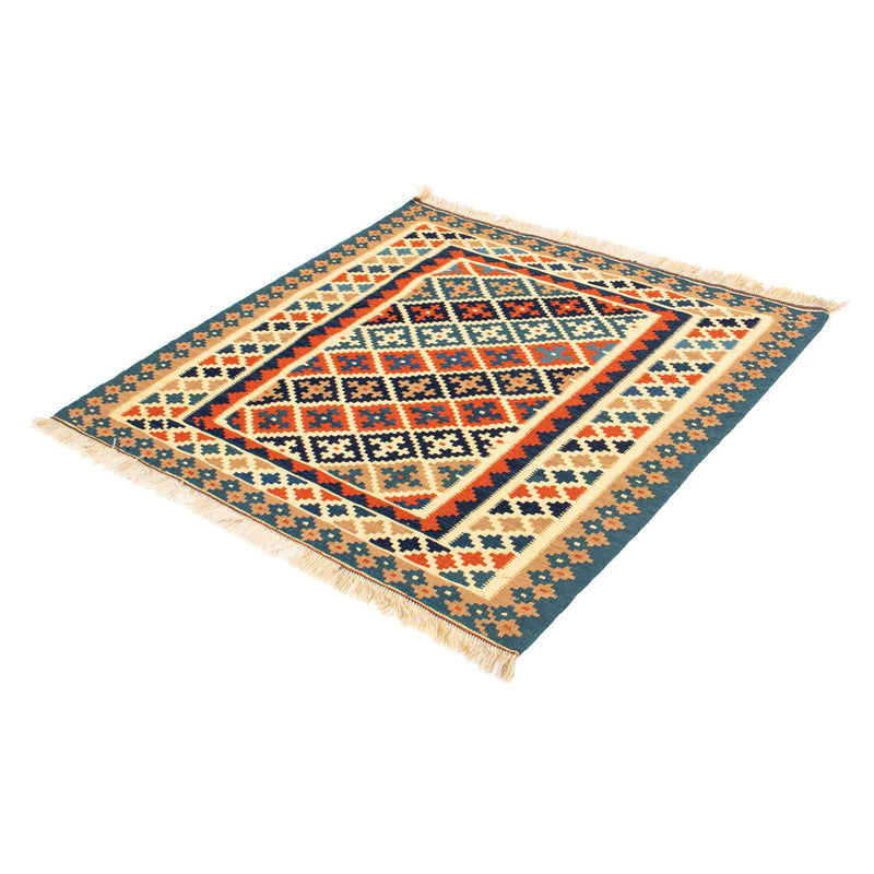 Kelim-tæppe - orientalsk firkantet  - 107 x 101 cm - beige