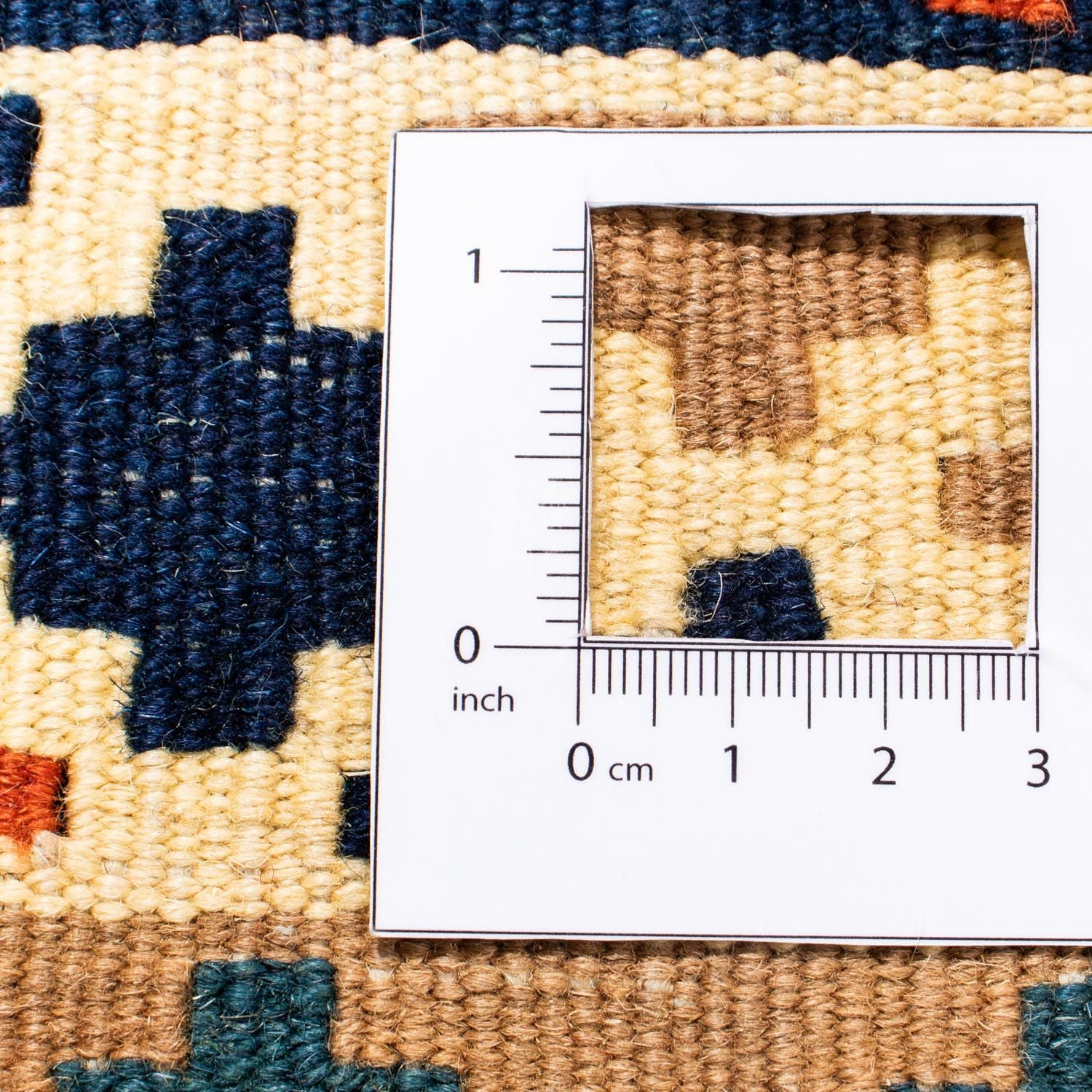 Kelim-tæppe - orientalsk firkantet  - 107 x 101 cm - beige