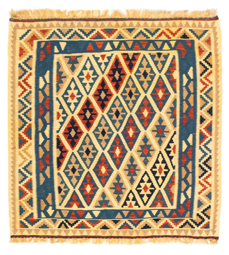 Kelim-tæppe - orientalsk firkantet  - 105 x 102 cm - flerfarvet