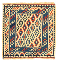 Kelim-tæppe - orientalsk firkantet  - 100 x 100 cm - beige