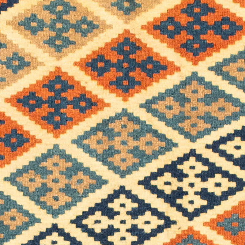 Kelim-tæppe - orientalsk firkantet  - 100 x 98 cm - flerfarvet