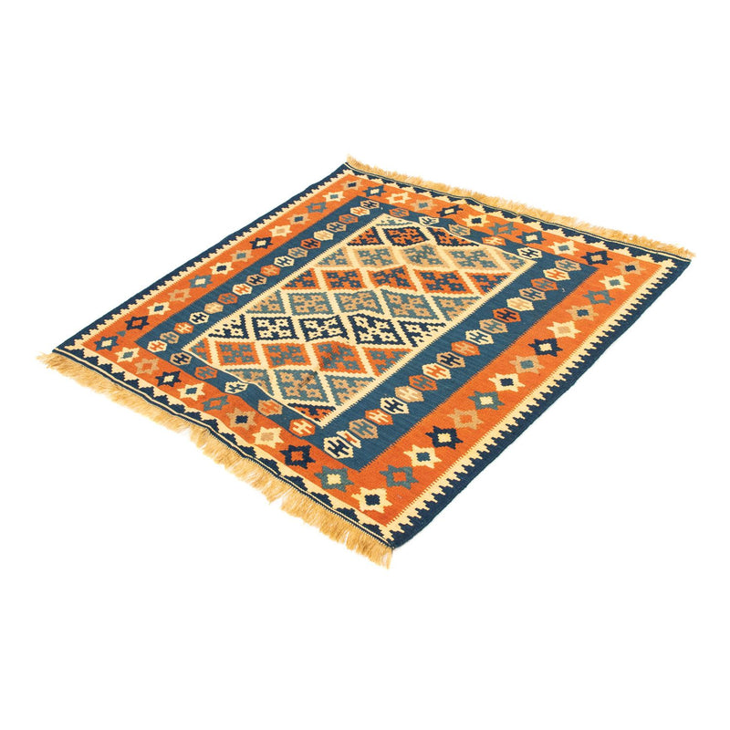 Kelim-tæppe - orientalsk firkantet  - 100 x 98 cm - flerfarvet