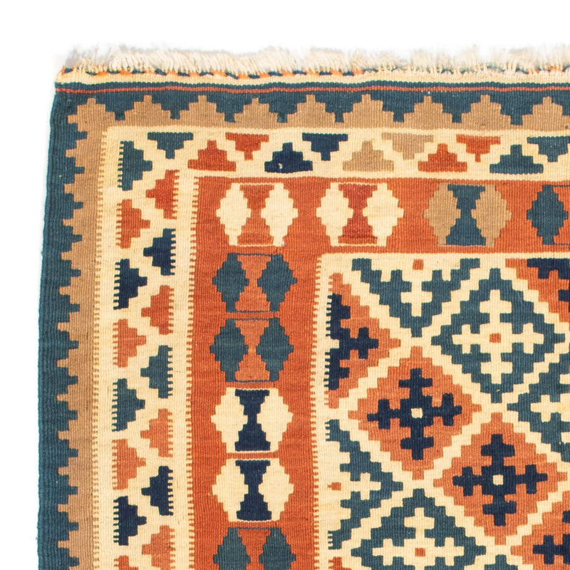 Kelim-tæppe - orientalsk firkantet  - 105 x 103 cm - orange
