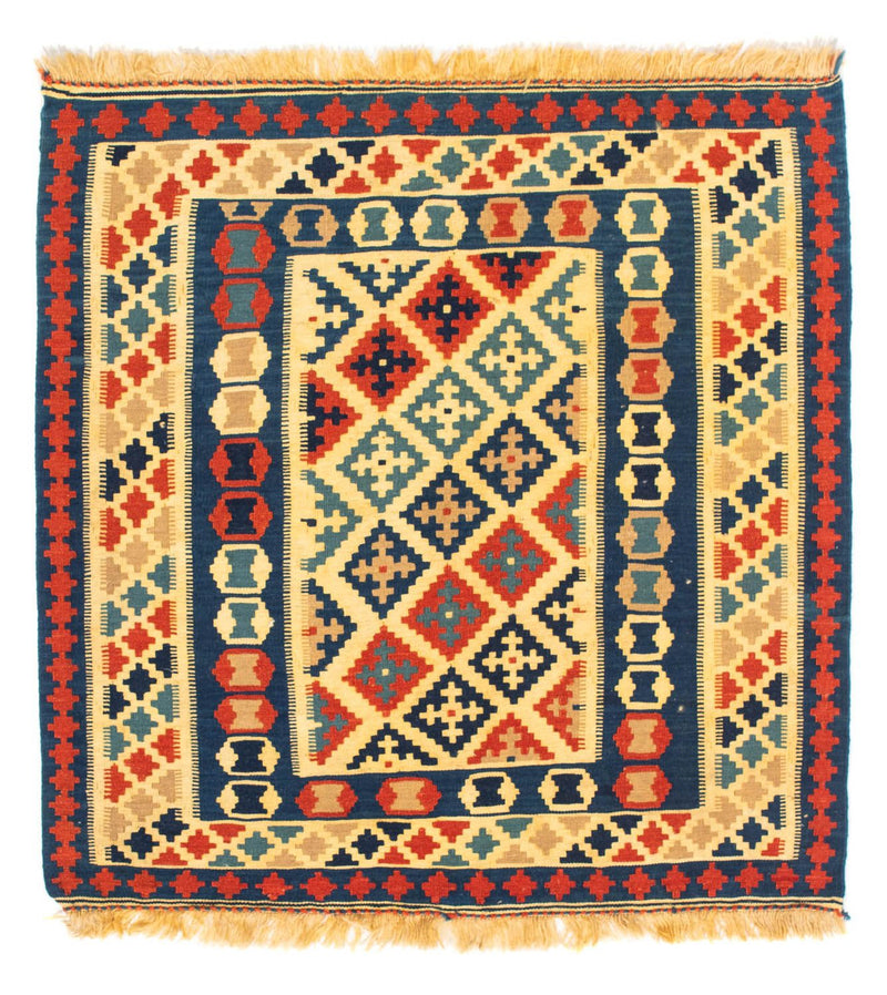 Kelim-tæppe - orientalsk firkantet  - 105 x 102 cm - flerfarvet