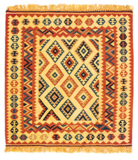 Kelim-tæppe - orientalsk firkantet  - 103 x 100 cm - beige