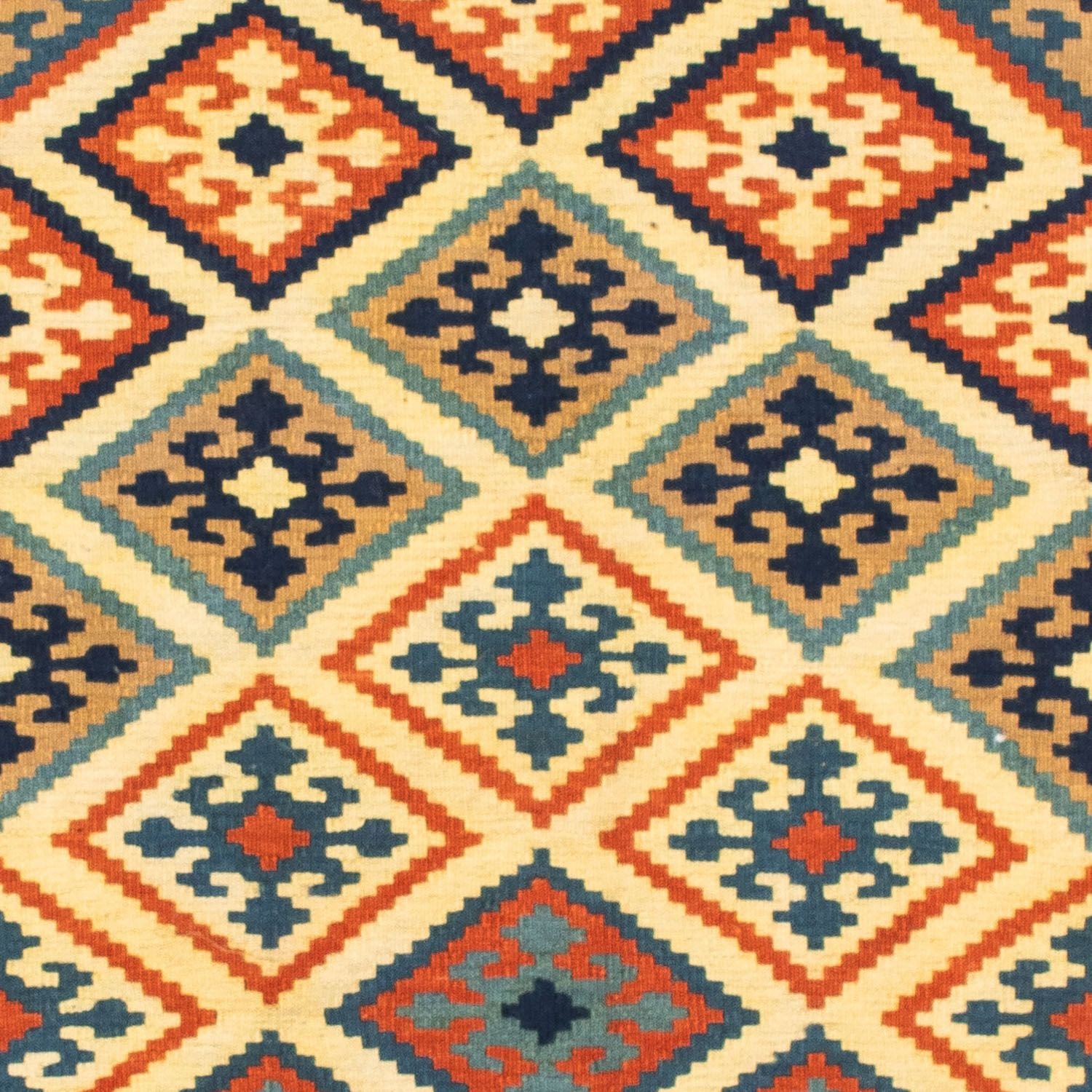 Kelim-tæppe - orientalsk firkantet  - 103 x 100 cm - beige
