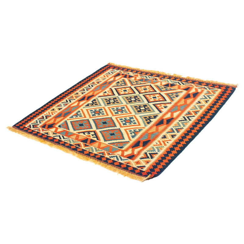 Kelim-tæppe - orientalsk firkantet  - 103 x 100 cm - beige