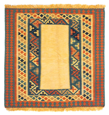 Kelim-tæppe - orientalsk firkantet  - 100 x 97 cm - beige