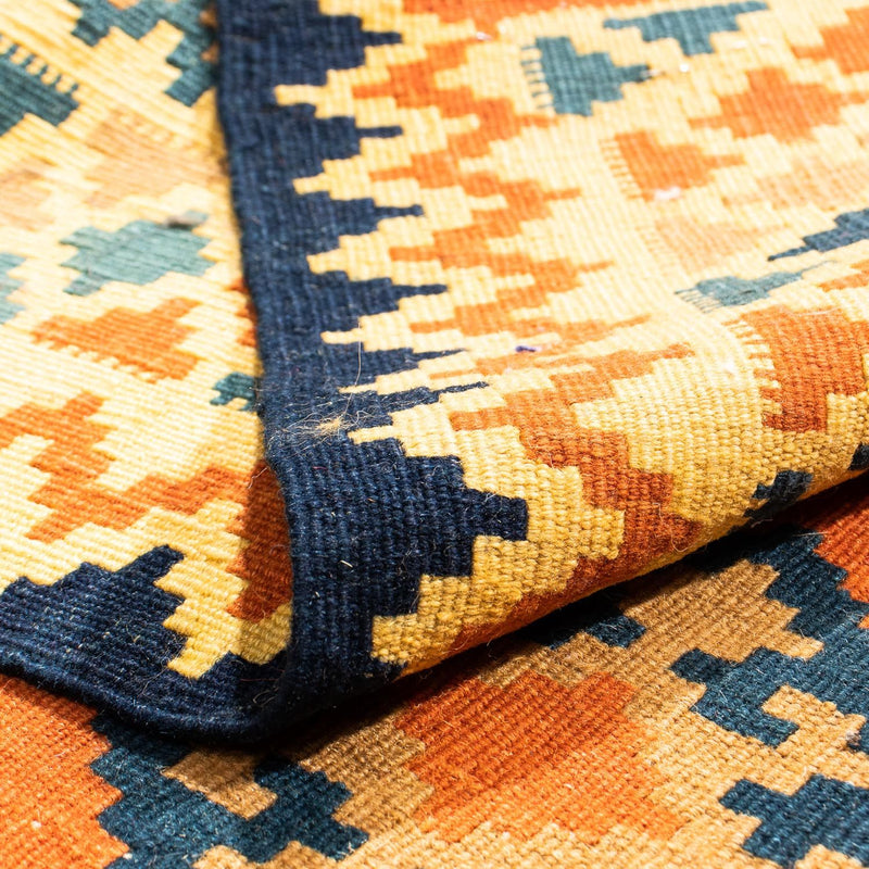 Kelim-tæppe - orientalsk firkantet  - 103 x 100 cm - rust