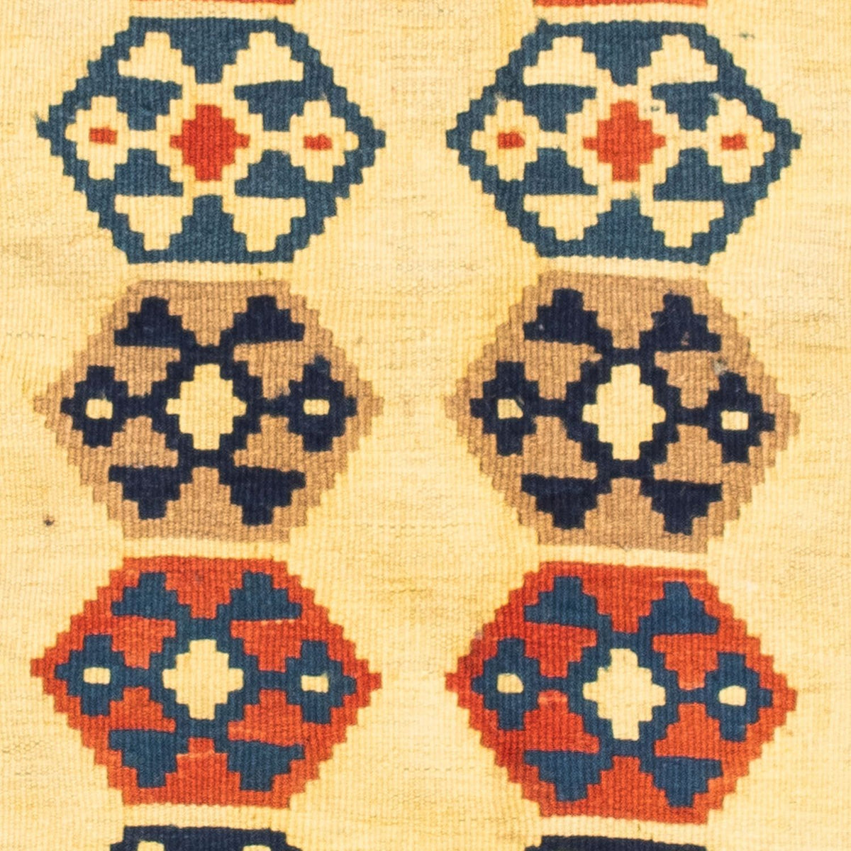 Kelim-tæppe - orientalsk firkantet  - 103 x 100 cm - beige