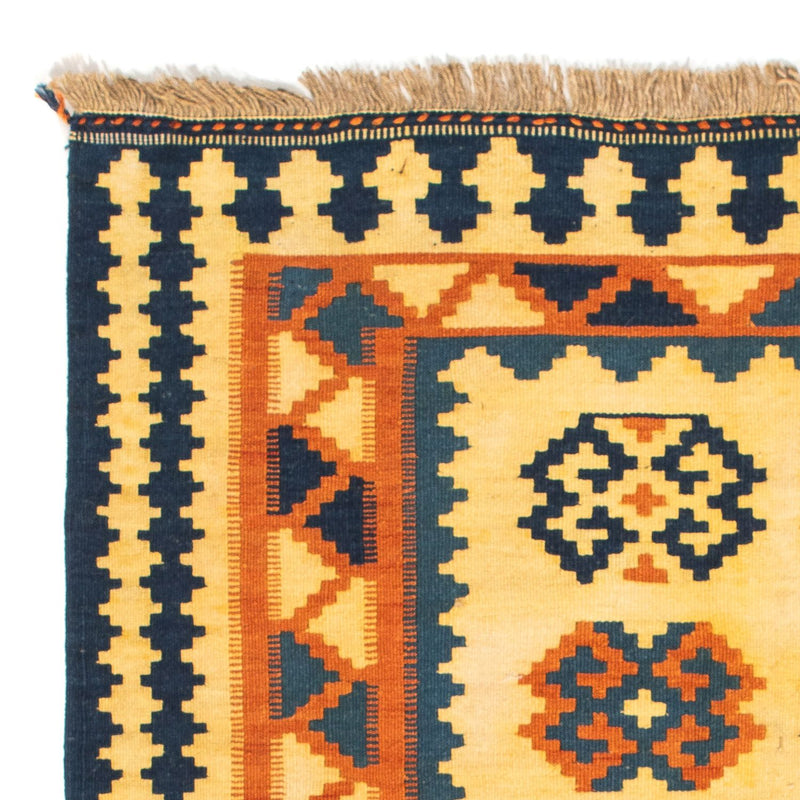 Kelim-tæppe - orientalsk firkantet  - 107 x 100 cm - lys beige