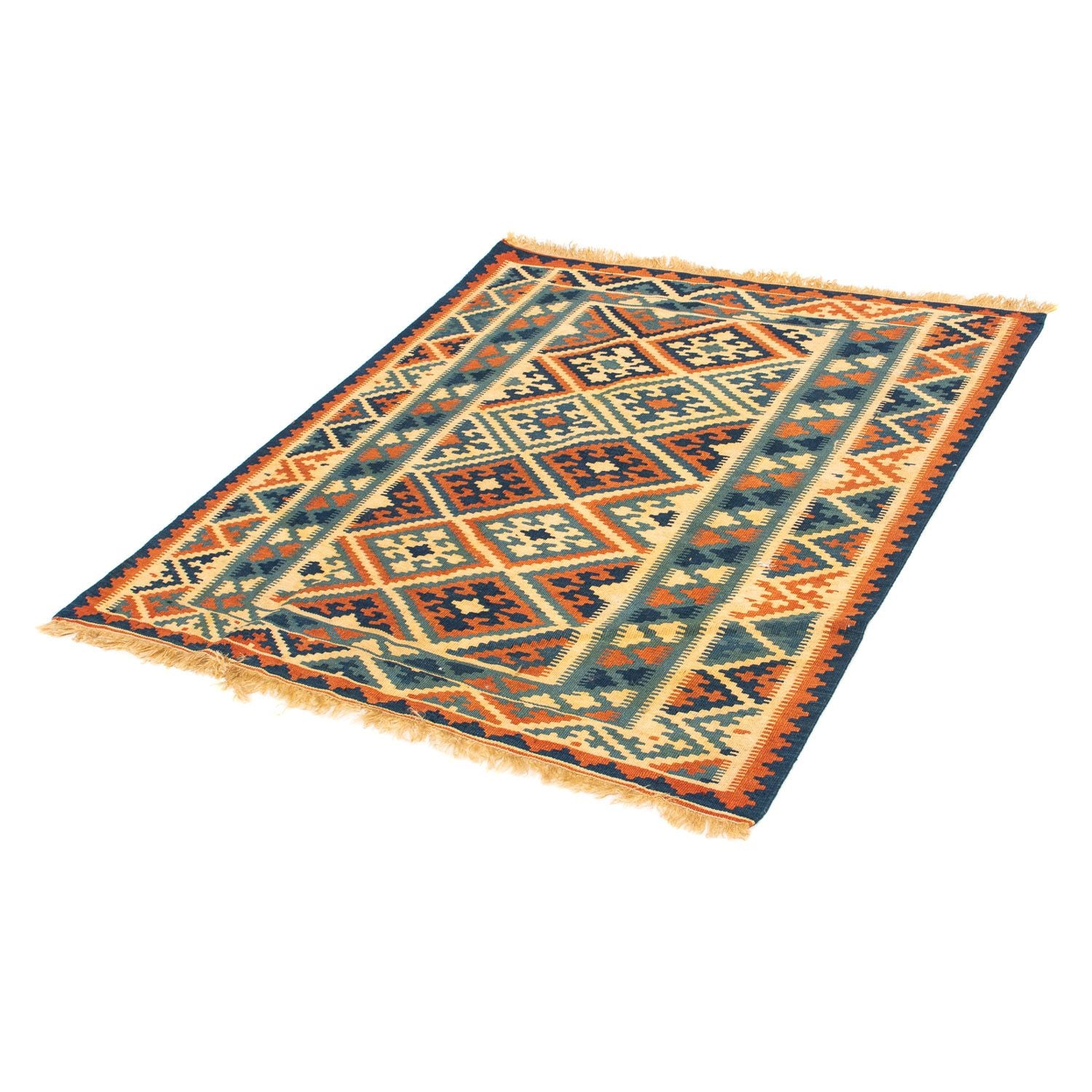 Kelim-tæppe - orientalsk firkantet  - 105 x 95 cm - flerfarvet