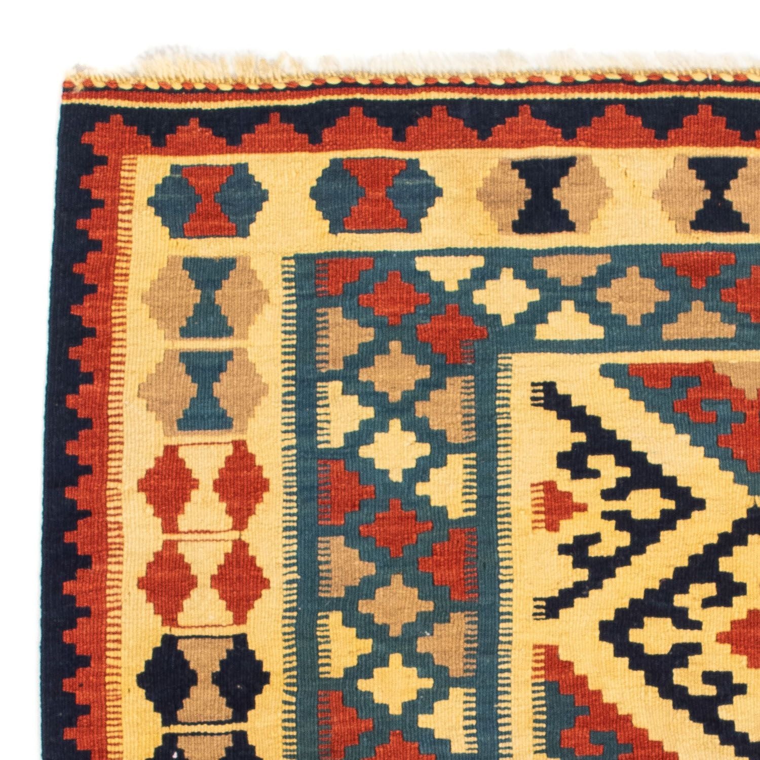 Kelim-tæppe - orientalsk firkantet  - 100 x 100 cm - blå