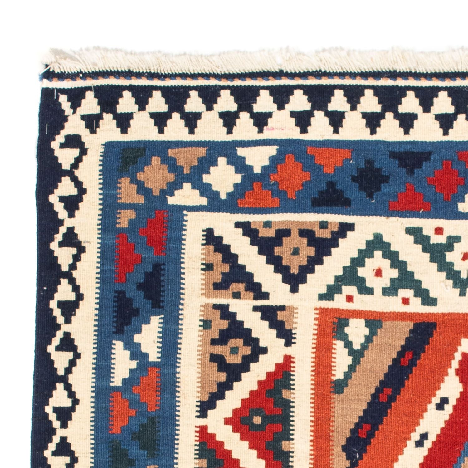 Kelim-tæppe - orientalsk firkantet  - 103 x 102 cm - lyseblå