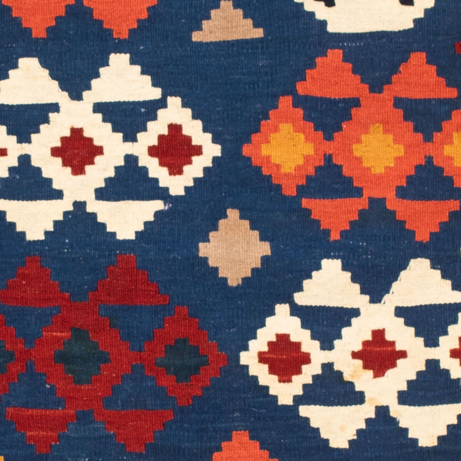 Kelim-tæppe - orientalsk firkantet  - 104 x 102 cm - mørkeblå