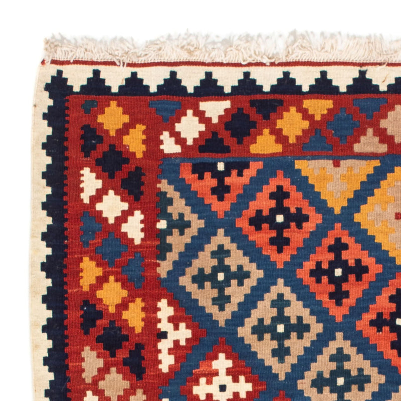 Kelim-tæppe - orientalsk firkantet  - 103 x 97 cm - mørkeblå