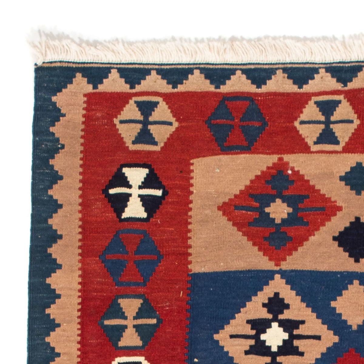 Kelim-tæppe - orientalsk firkantet  - 100 x 97 cm - flerfarvet