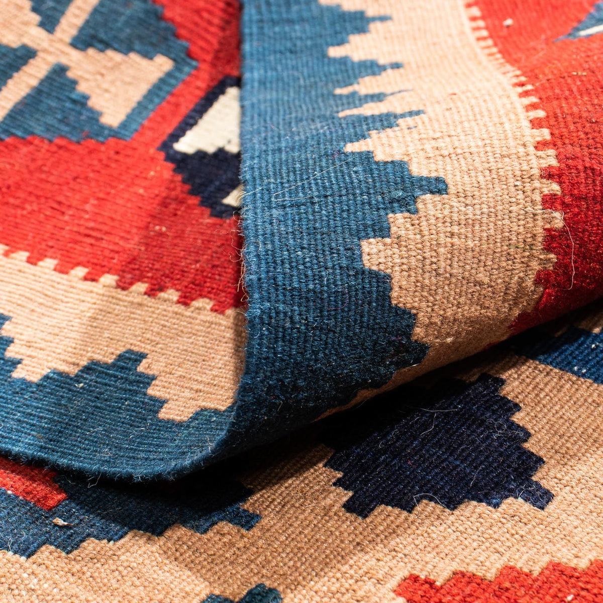 Kelim-tæppe - orientalsk firkantet  - 100 x 97 cm - flerfarvet