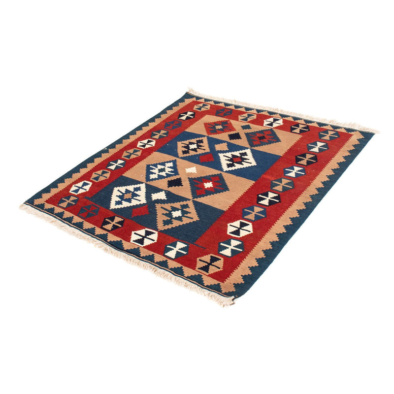 Kelim-tæppe - orientalsk firkantet  - 100 x 97 cm - flerfarvet